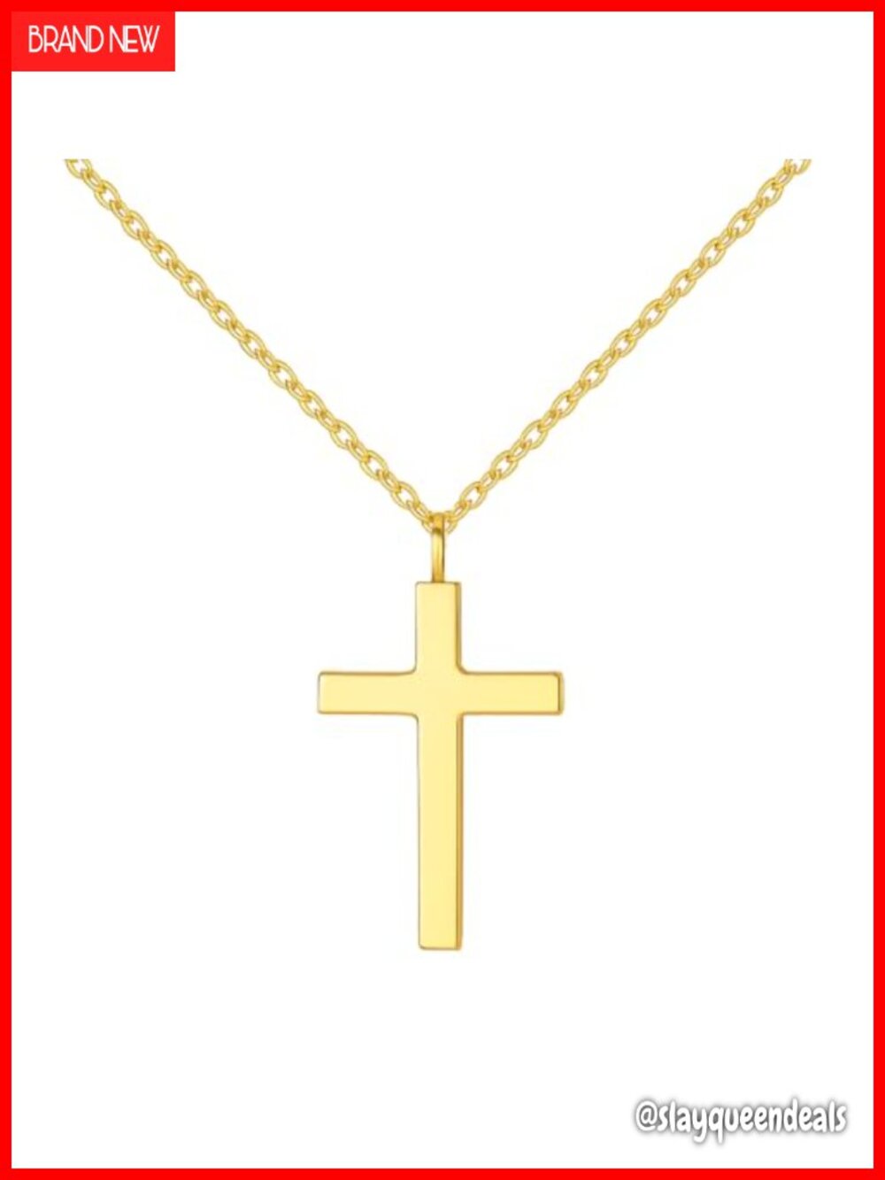 14K Gold Plated Dainty Cross Necklace for Women Minimalist Pendant